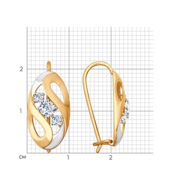 Серьги из золота с фианитом