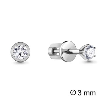 Серьги из серебра с фианитом