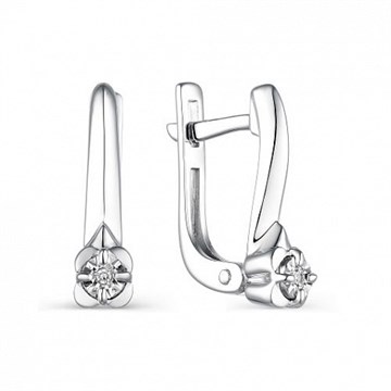 Серьги из серебра с Бриллиантом