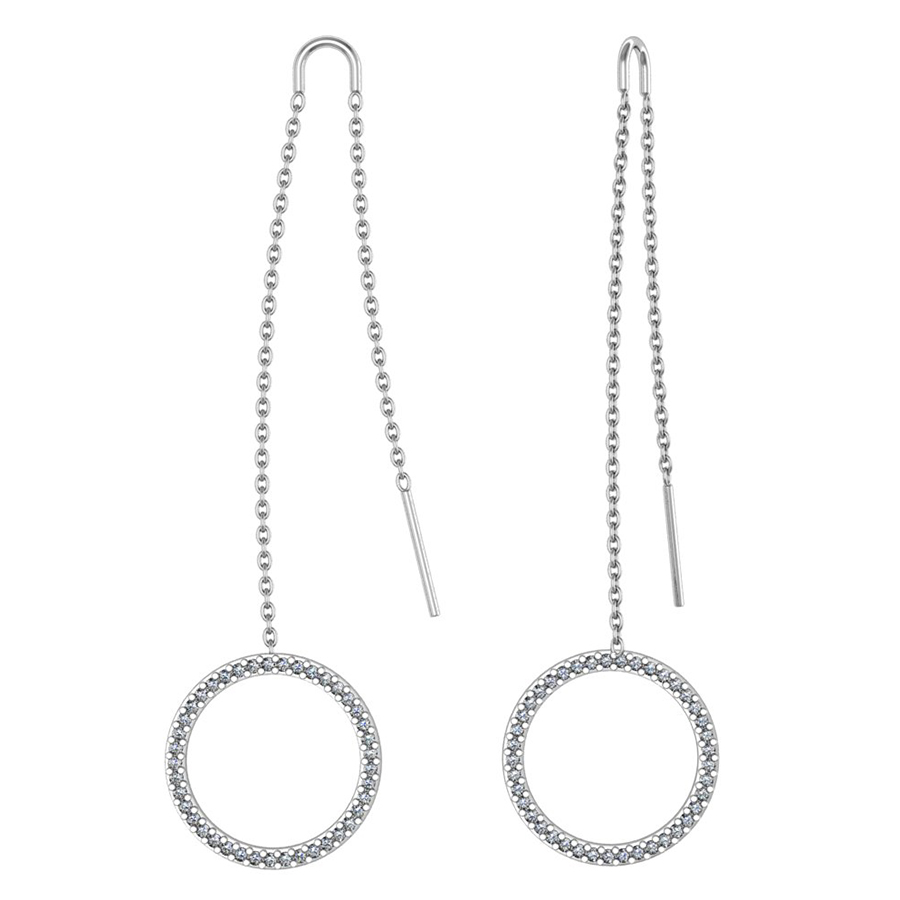 Серьги из серебра с фианитом