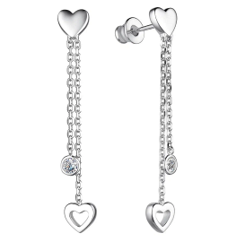 Серьги из серебра с фианитом