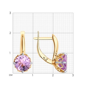 Серьги из золота с Аметистом
