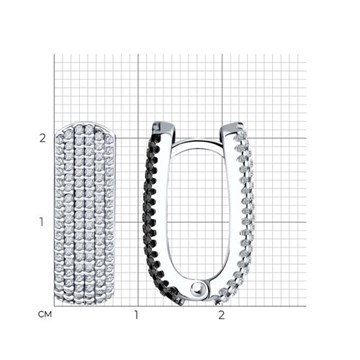 Серьги из серебра с фианитом