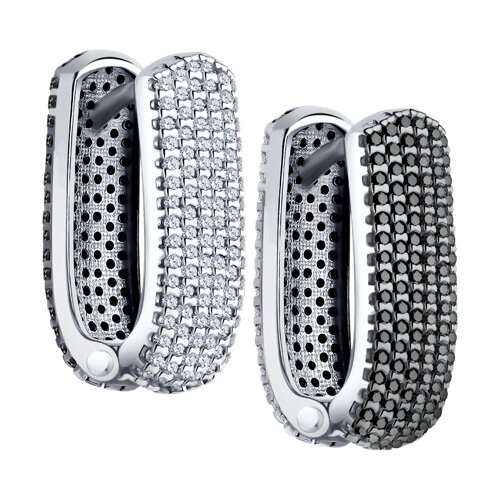 Серьги из серебра с фианитом