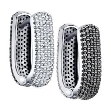 Серьги из серебра с фианитом
