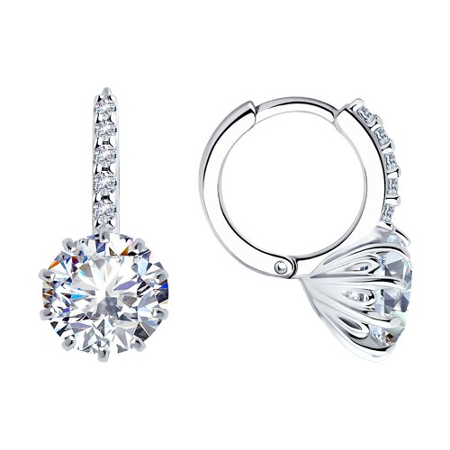 Серьги из серебра с фианитом Серьги из серебра с фианитом