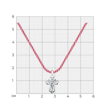 Крест на шнурке из серебра с Текстилем