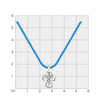 Крест на шнурке из серебра с Текстилем