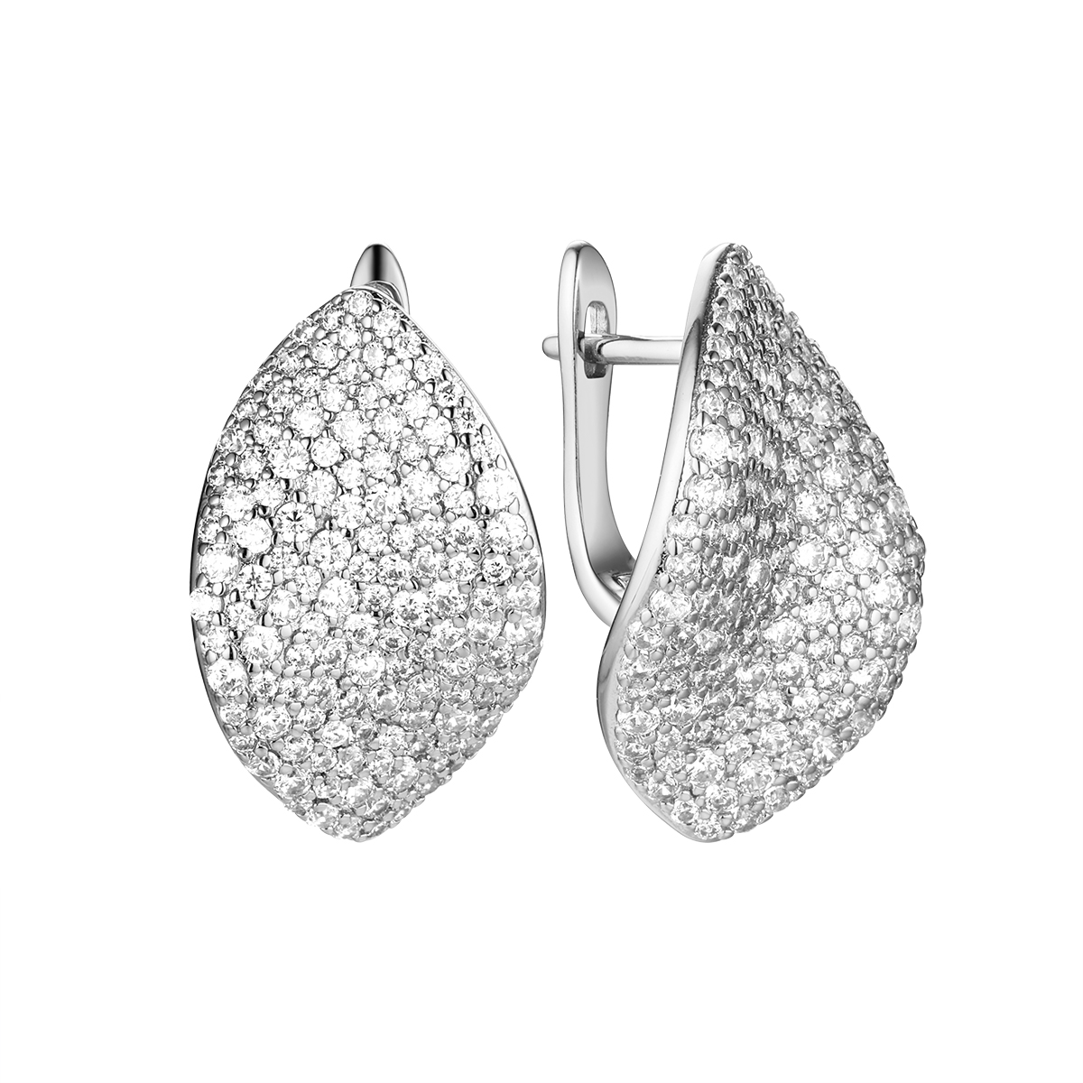 Серьги из серебра с фианитом Серьги из серебра с фианитом