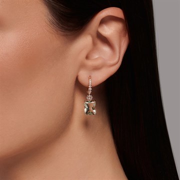 Серьги из золота с Празеолитом и фианитом