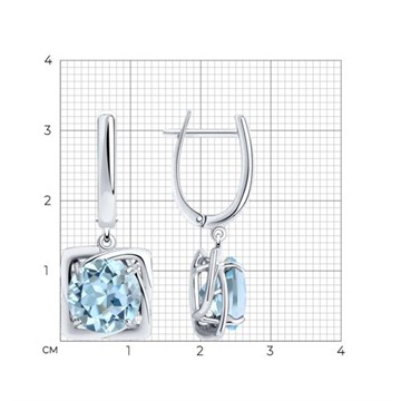 Серьги из серебра с топазом