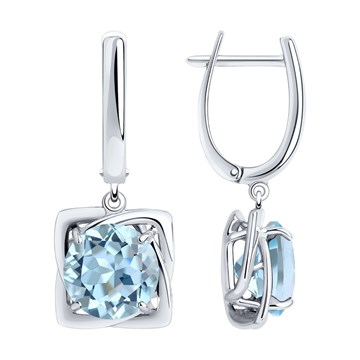 Серьги из серебра с топазом