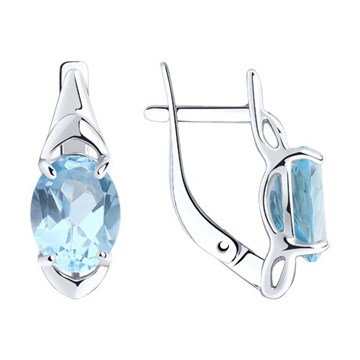 Серьги из серебра с топазом