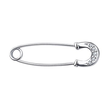 Булавка из серебра с фианитом