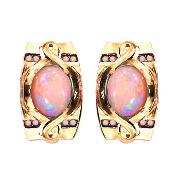 Серьги из золота с опалом и фианитом