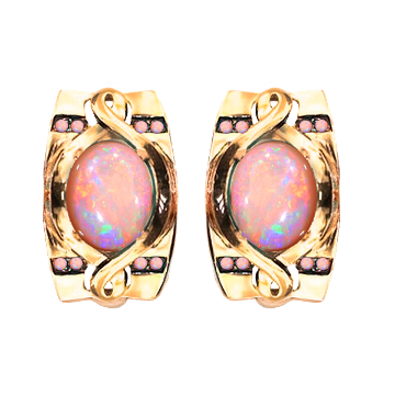 Серьги из&nbsp;золота с&nbsp;опалом и&nbsp;фианитом