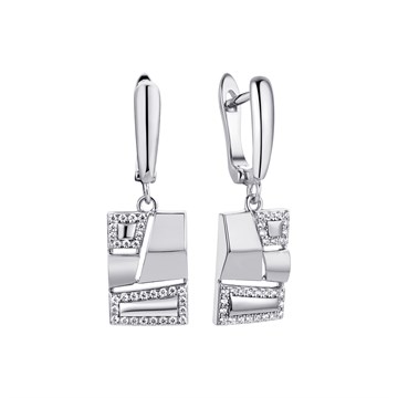 Серьги из серебра с фианитом