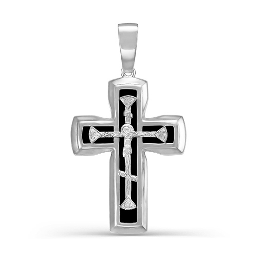 Крест из серебра с кварцем