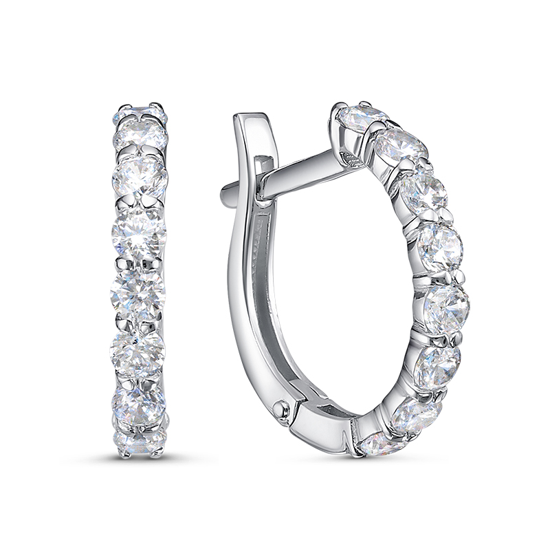 Серьги из серебра с фианитом