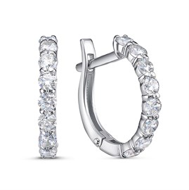 Серьги из серебра с фианитом