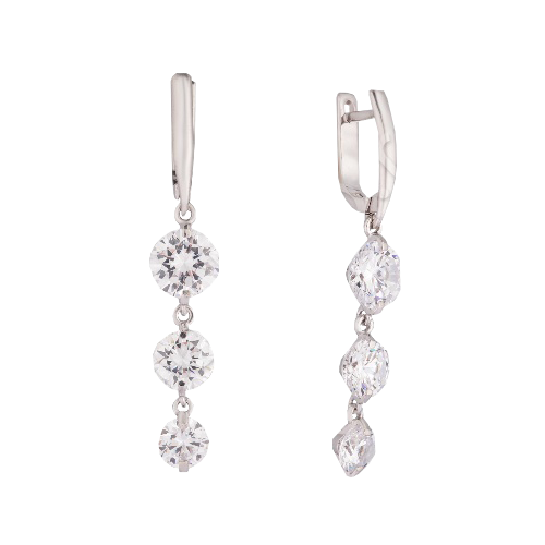Серьги из серебра с фианитом Серьги из серебра с фианитом
