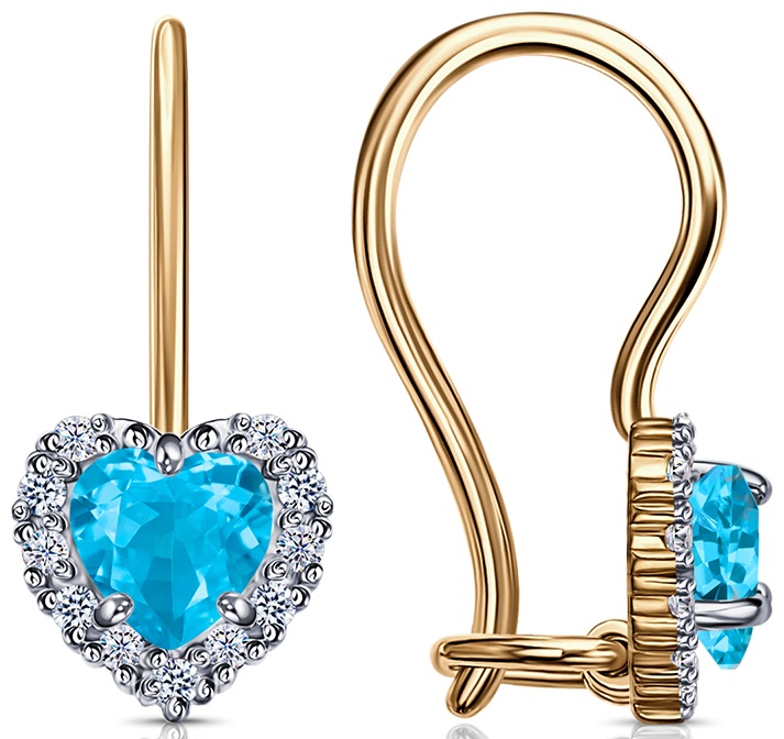 Серьги из золота с фианитом Серьги из золота с фианитом
