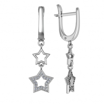 Серьги из серебра с фианитом Серьги из серебра с фианитом