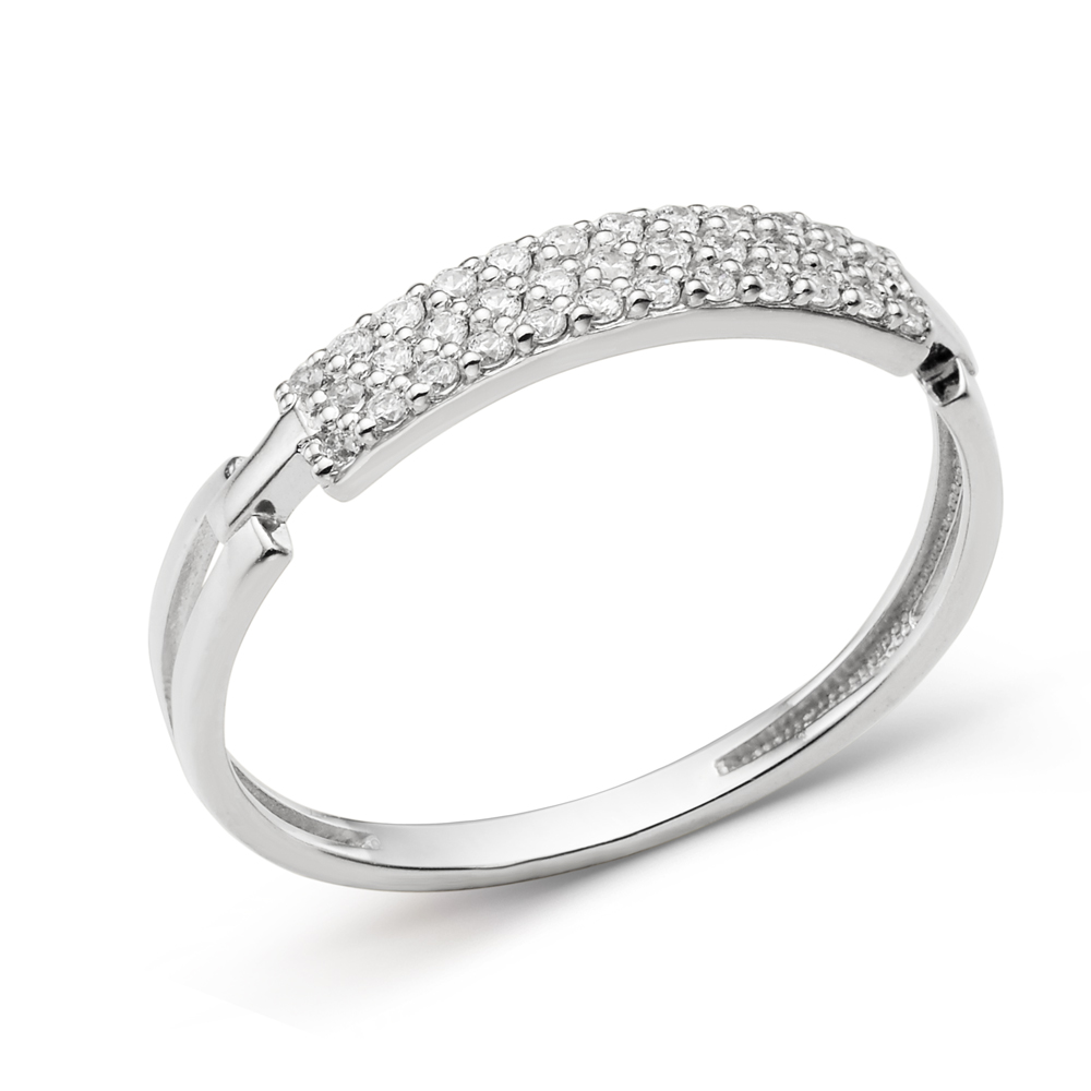 Кольцо из&nbsp;белого золота с&nbsp;фианитом