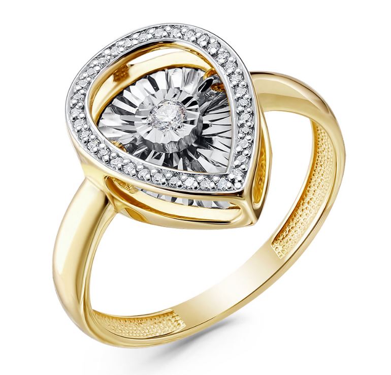 Кольцо из&nbsp;лимонного золота с&nbsp;Бриллиантом