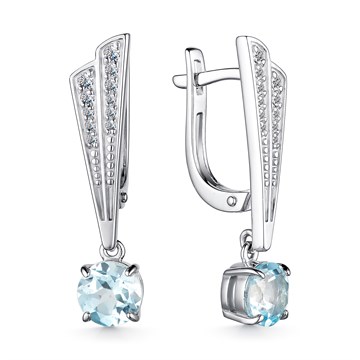 Серьги из&nbsp;серебра с&nbsp;топазом и&nbsp;фианитом