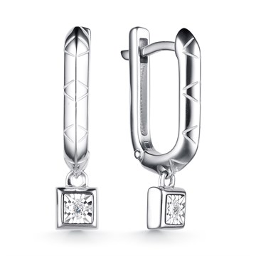 Серьги из серебра с Бриллиантом