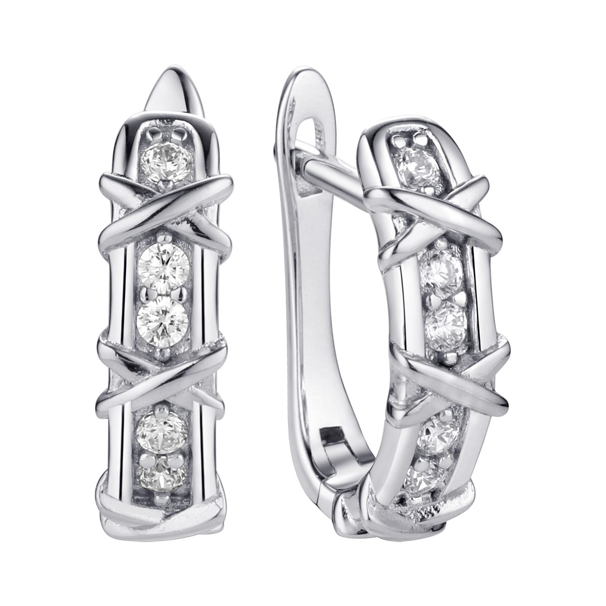 Серьги из серебра с фианитом Серьги из серебра с фианитом