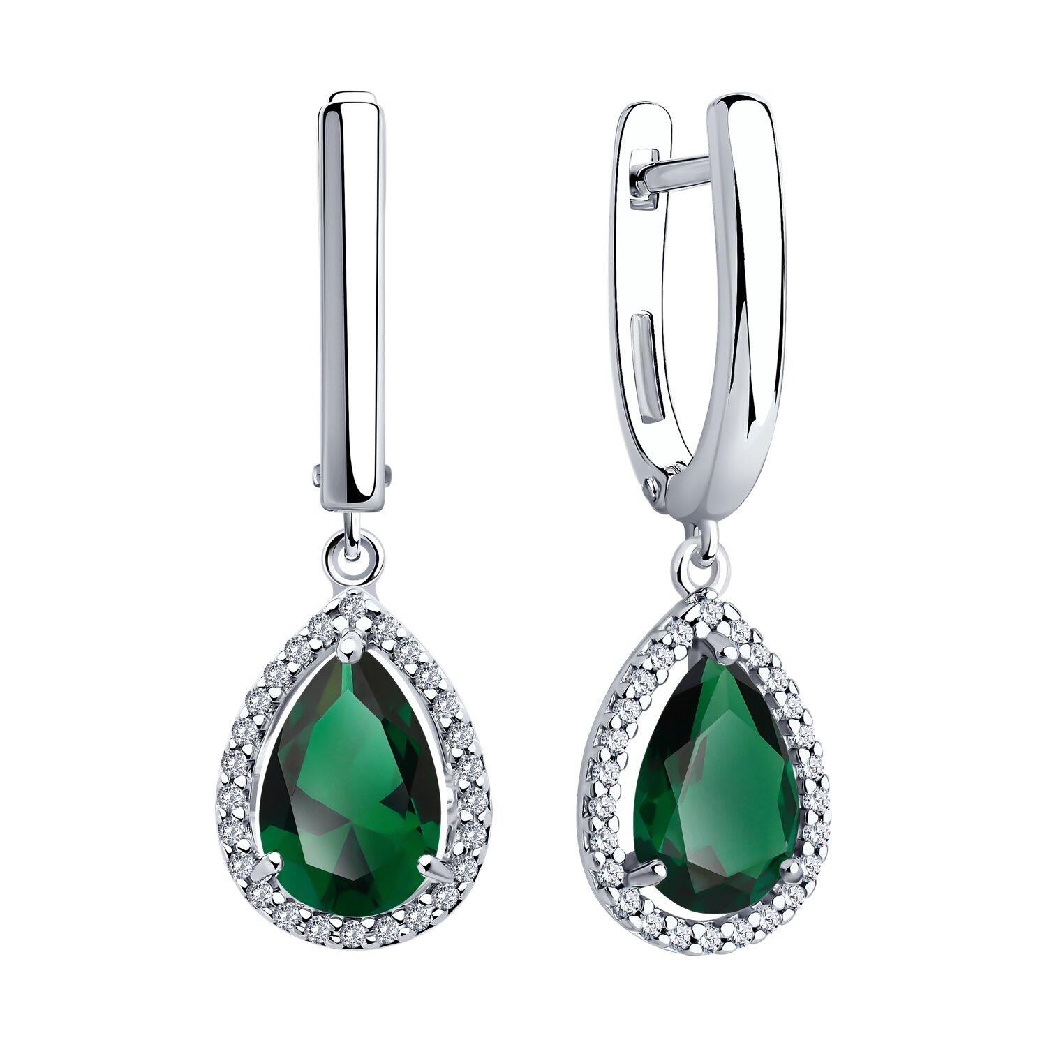 Серьги из серебра с фианитом Серьги из серебра с фианитом