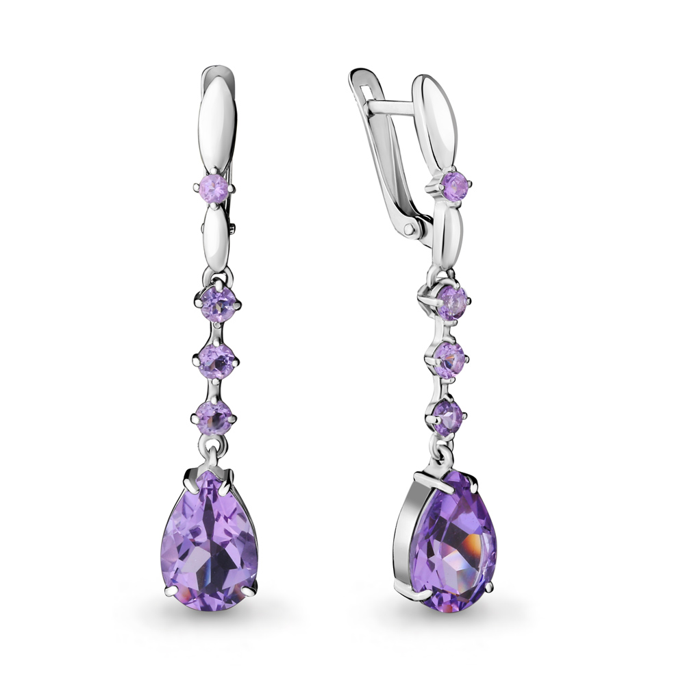 Серьги из серебра с Аметистом