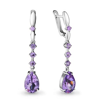 Серьги из серебра с Аметистом