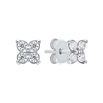 Серьги из серебра с фианитом