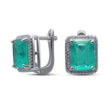 Серьги из серебра с фианитом
