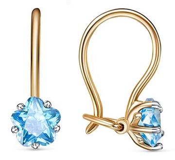Серьги из золота с фианитом
