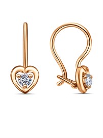 Серьги из золота с фианитом