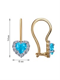 Серьги из золота с фианитом