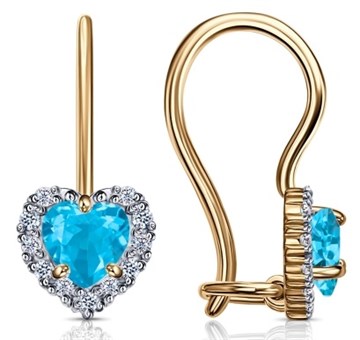 Серьги из золота с фианитом