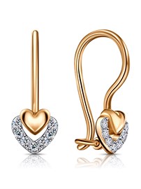Серьги из золота с фианитом
