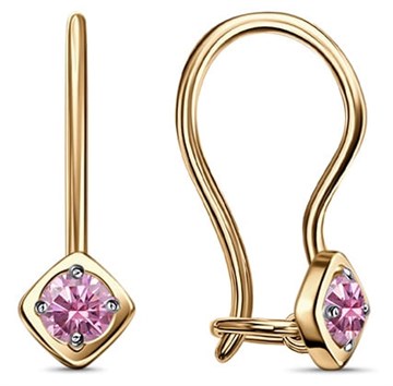 Серьги из золота с фианитом