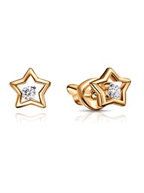 Серьги из золота с фианитом