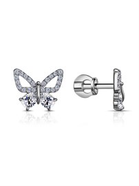 Серьги из серебра с фианитом