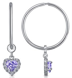 Серьги из серебра с фианитом