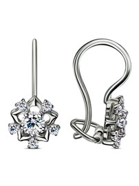 Серьги из серебра с фианитом