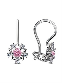 Серьги из серебра с фианитом