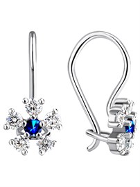 Серьги из серебра с фианитом