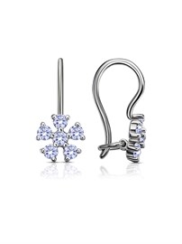 Серьги из серебра с фианитом